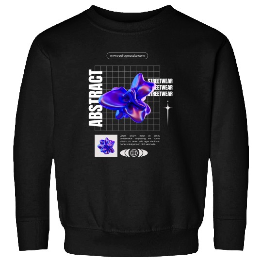 Black Blue Abstract Streetwear Sweatshirts