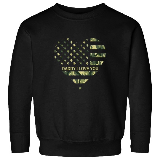 I Love Daddy American Flag Heart Gift Fathers Day Sweatshirts