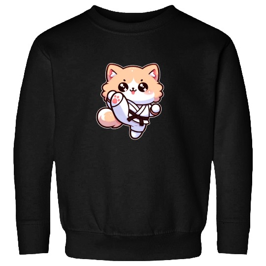Karate Taekwondo Funny Cat Jiu Jitsu Women Girls Sweatshirts