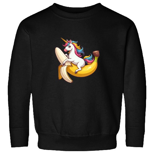 Unicorn on banana Sweatshirts