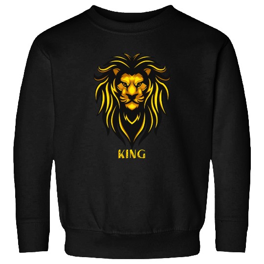 Black Yellow Lion Illustrative Sweatshirts