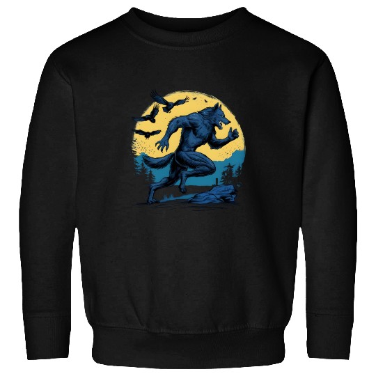 Running Werewolf with Crows Sweatshirts