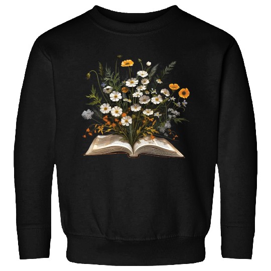 Book Lover Wildflowers Sleeve Sweatshirts