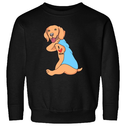 I Love Mom Tattoo Dog Golden Retriever Mom Sweatshirts
