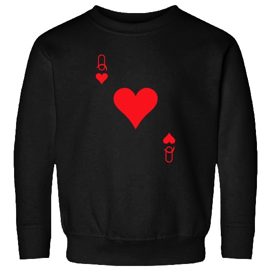 Queen of Hearts Cards Valentine Matching Couple Hi Sweatshirts