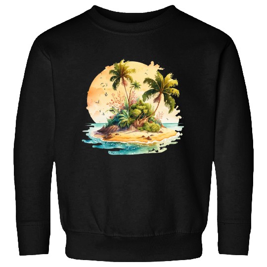 Tropical Watercolor Paradise, Summer Clipart Sweatshirts