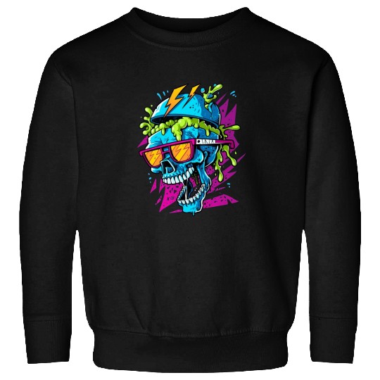 80's skull, retro vibes Sweatshirts
