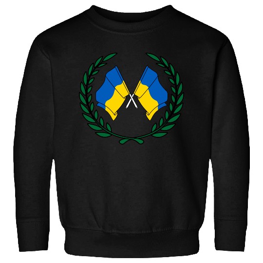 Flags Ukraine in laurel wreath Sweatshirts