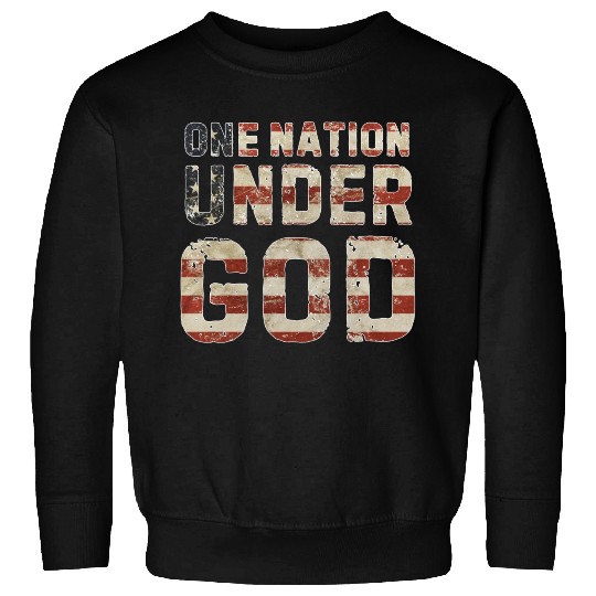 US American Flag One Nation Under God 4th Of July Sweatshirts