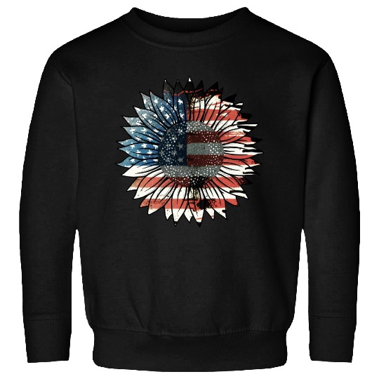 USA Flag Sunflower Sweatshirts