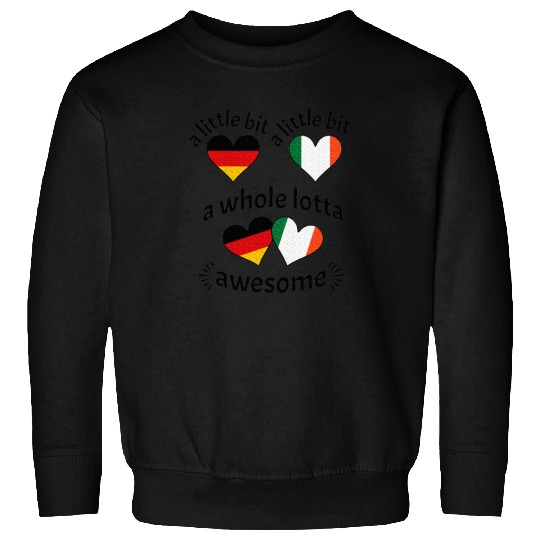 A Little Bit German Irish Ireland Heart Flags Sweatshirts