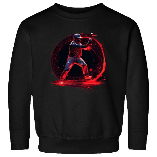 Baseball Pitcher in Red Neon, Pop Art Sweatshirts