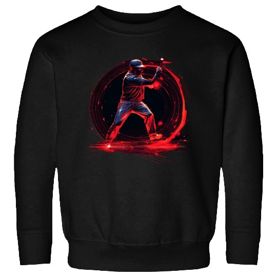 Baseball Pitcher in Red Neon, Pop Art Sweatshirts