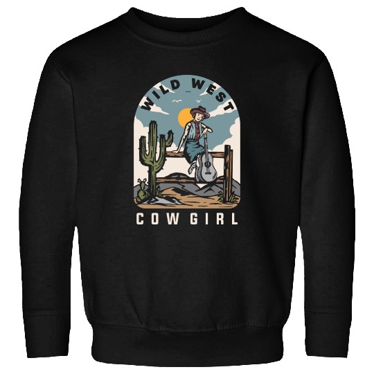 WILD WEST COW GIRL Classic Sweatshirts