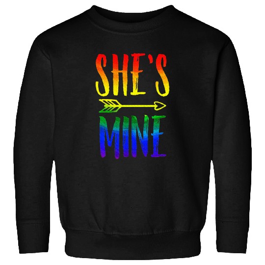 I'm Hers She's Mine LGBT Pride Lesbian Couple Sweatshirts