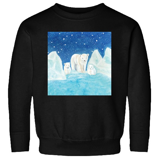Polar Bears (Ursus maritimus) - Bear Mother & Cubs Sweatshirts