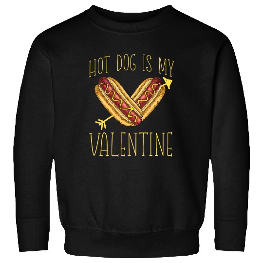 Hot Dog Adult Heart Valentines Day Sweatshirts