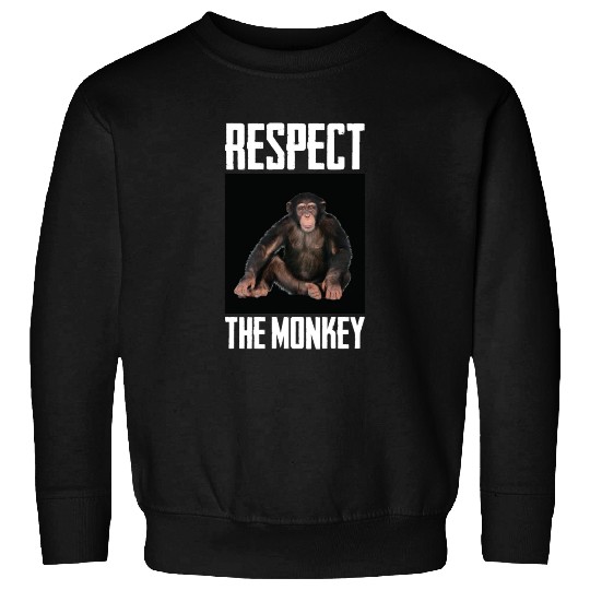 Respect The Monkey Photo Funny Primate Ape Lover Sweatshirts