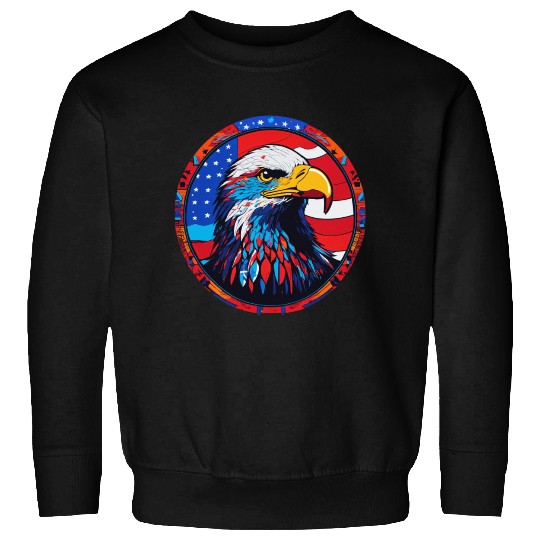 Patriotic Eagle Emblem for Apparel Sweatshirts