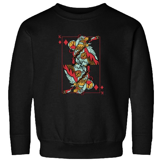 Eagle Steampunk Card Game King of Diamonds Poker Sweatshirts