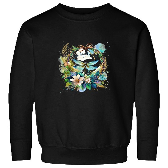One day at a time dragonfly floral Sweatshirts