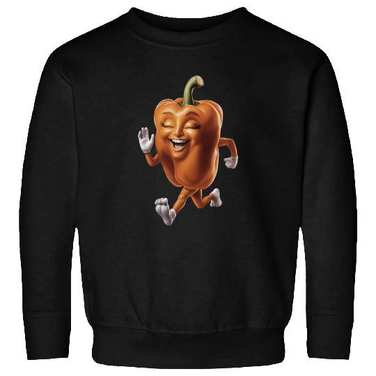 Orange Bell Pepper Running Realistic Sweatshirts