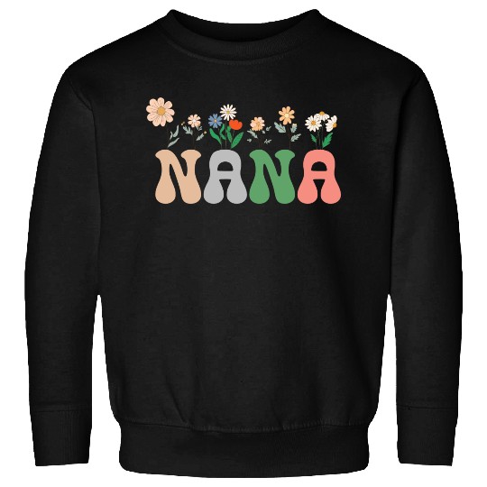 Nana Wildflower Floral Design Cherry Blossom Nana Sweatshirts