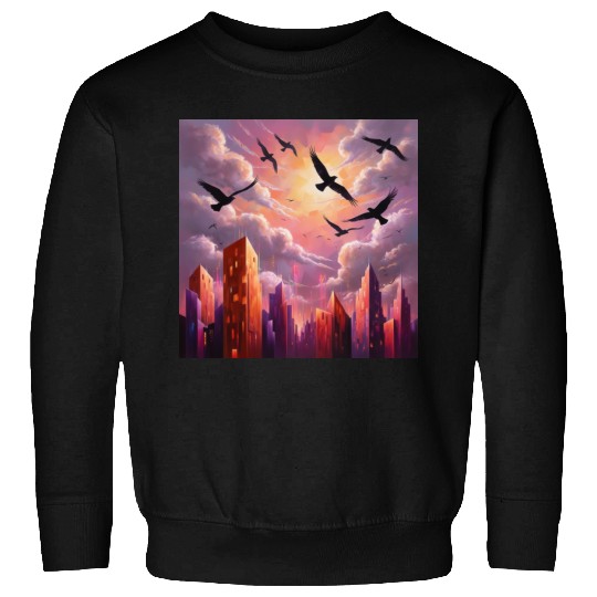 Geometric Twilight City Sweatshirts