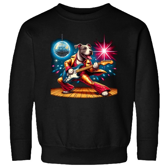 Disco Ball Guitar dog Sweatshirts
