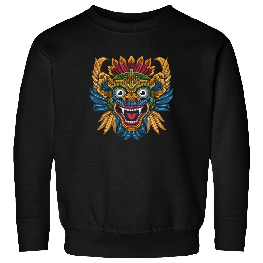 Aztec God Ancient Mythology Tlaloc Vibrant Mask Sweatshirts