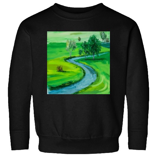 Serene River Path Sweatshirts