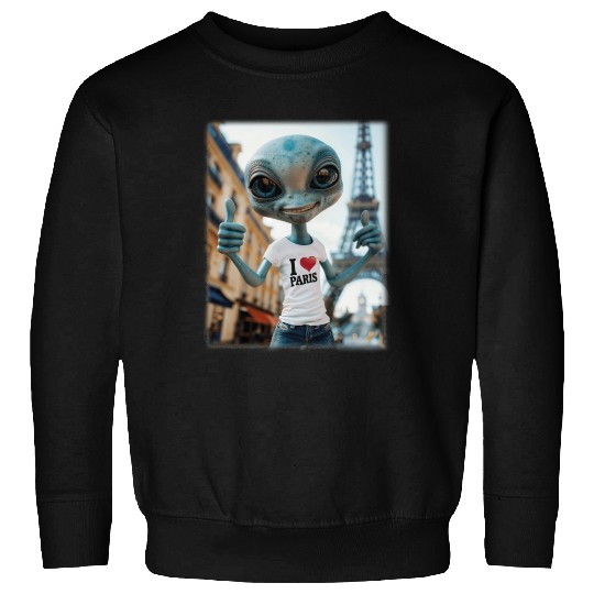 A Alien in Paris. I love Paris Sweatshirts