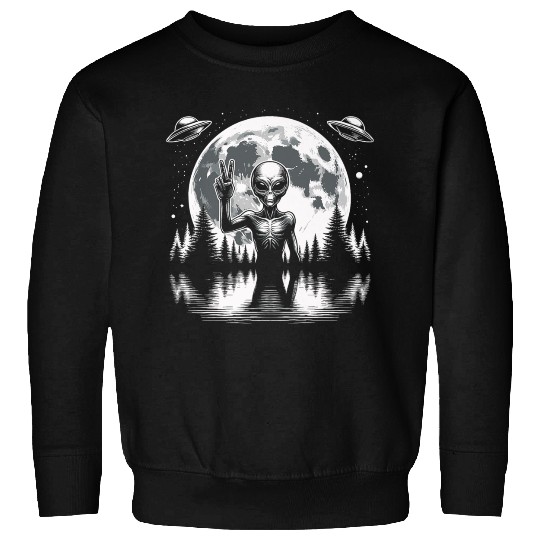 Alien Giving Peace Premium Sweatshirts