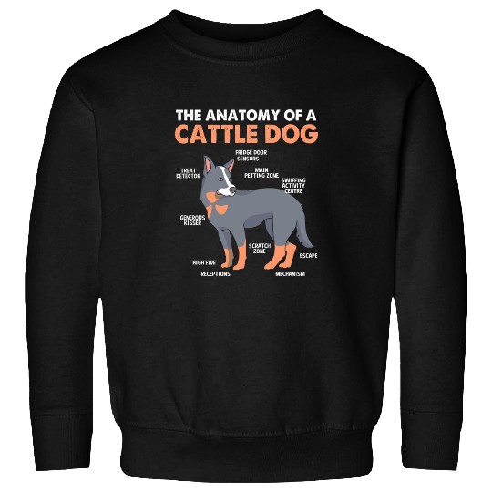 Blue Heeler Cattle Dog The Anatomy Of Cattle Dog Sweatshirts
