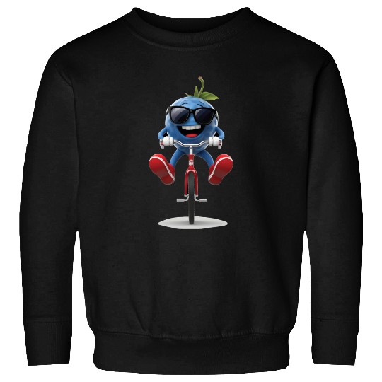 Blueberry Cycling On Bike Realistic Sweatshirts