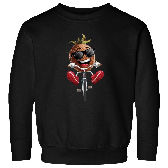 Coconut Cycling On Bike Realistic Sweatshirts