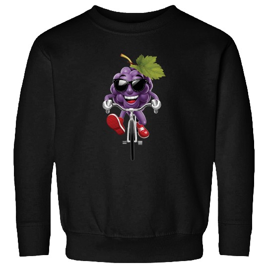 Grapes Cycling On Bike Realistic Sweatshirts