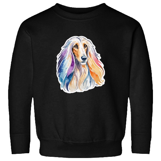 Afghan Hound Dog Watercolor Sweatshirts