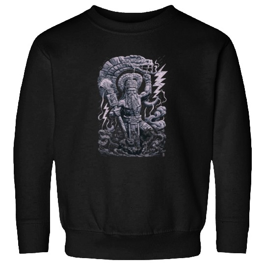 Maya God Mayan Mythology Chaac with Lightning and Sweatshirts