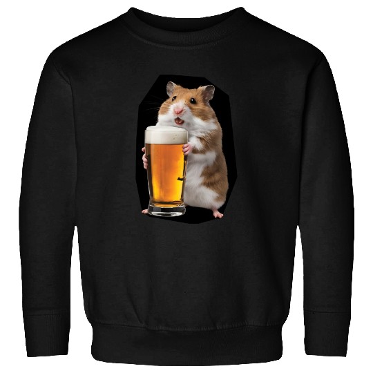 Hamster Drinking Beer Realistic Sweatshirts