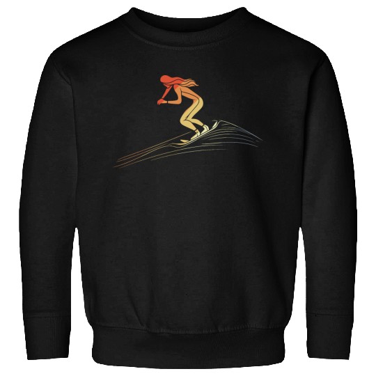 Snowboarding Girl Retro Style Sweatshirts
