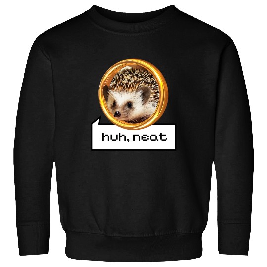 Huh, neat | Hedgehog on a golden ring Sweatshirts
