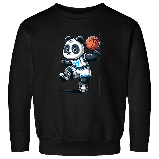 Cute Basketball Player Panda Sweatshirts