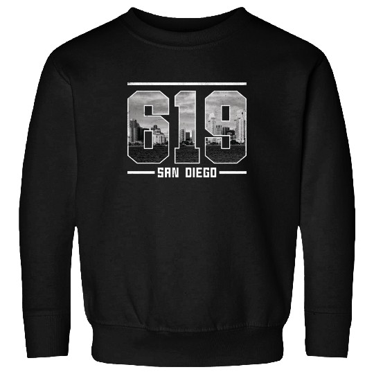 Vintage San Diego 619 Area Code California Skyline Sweatshirts
