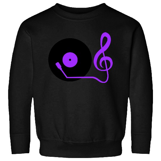 Music Clef Note Record Plate Vinyl DJ Party Treble Sweatshirts