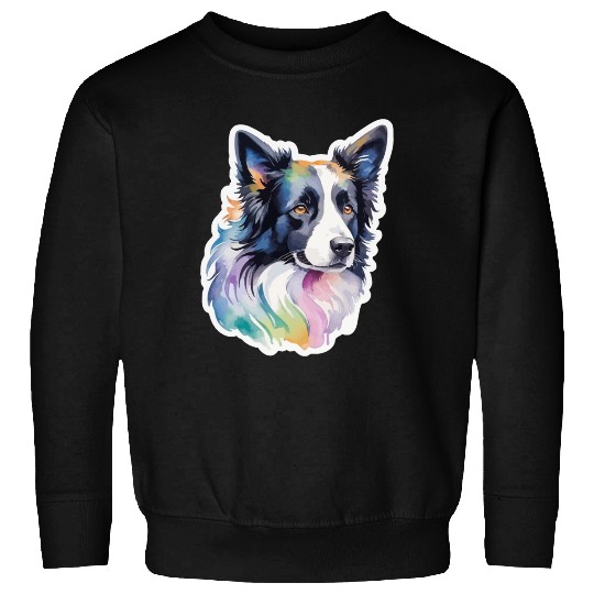 Border Collie Watercolor Sweatshirts
