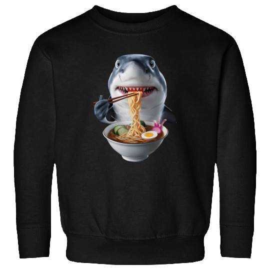 Shark Eating Ramen Realistic Sweatshirts