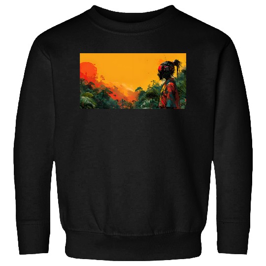 Digital Warrior: Tropical Twilight Sweatshirts
