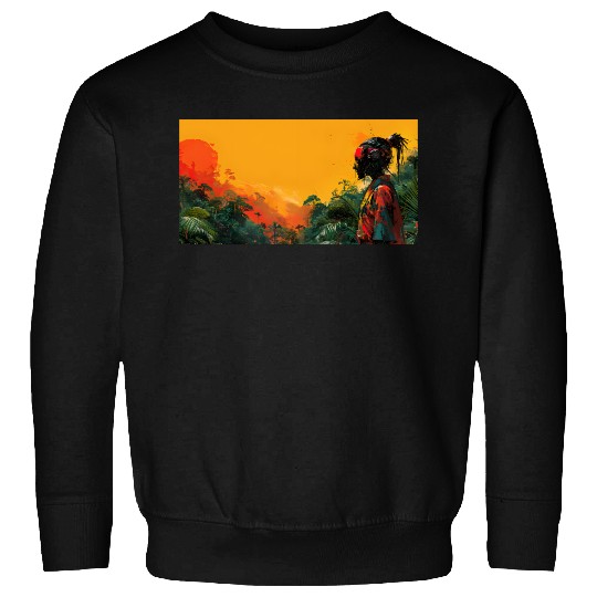 Digital Warrior: Tropical Twilight Sweatshirts