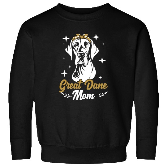Cute Dog Mom Polka Dot Hair Bow Great Dane Mom Sweatshirts